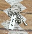 Set of 2 Personalized baseball softball keychain * Hand Stamped - 2016 - Senior - Sports Keychain - Softball Gifts on Sale