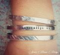 Set of 3 Stacking Bracelets - Hand Stamped - Personalized - Hypoallergenic - Non Tarnish - Texturized Bangle Bracelet - Mom Gift - Daughter Online