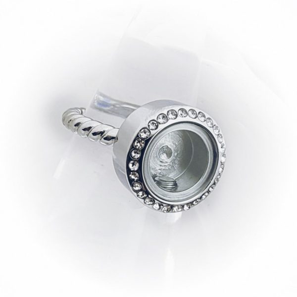 Round Cremation Ring - Locket Ring Cheap