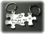 Set of 2 Aluminum You re my person puzzle piece Keychains* Online