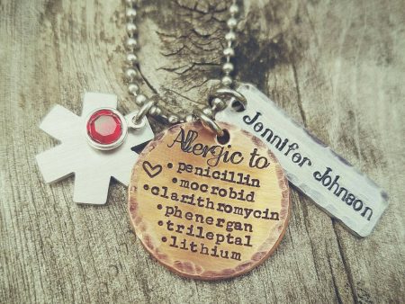 Rustic Medical Alert Necklace - Media Alert Cute - Medical ID - Medical Alert Jewelry - Diabetic - Allergy Necklace Mixed Metals For Discount