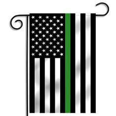 Thin Blue. Red, or Green Line Garden Flag - Custom Made - Back the Blue Flag - Police Support, firefighter support, military - Outdoor Flag Online now