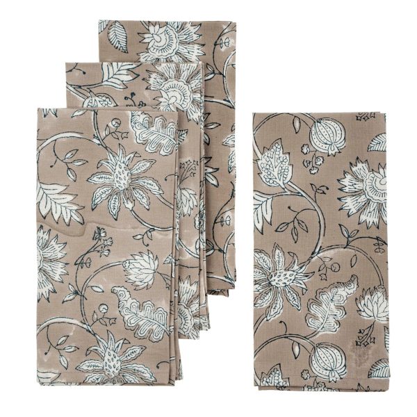 Tierra Block Print Napkins S 4 Cheap