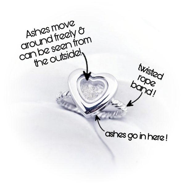 SALE- Heart Cremation Ring - Locket Ring Online now