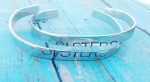 Set of 2 Hand stamped Sisters Cuff Bracelets - Best Friends - Best B*tches - Besties - Custom Made - Personalize Hot on Sale