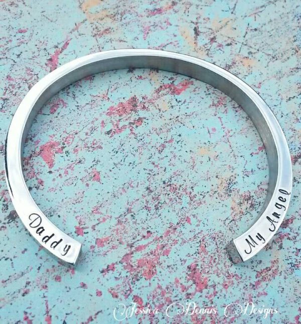 SALE! Cremation Bangle - Urn Bracelet - Personalized - Custom Urn Jewelry - Memorial Jewelry - Daddy My Angel - Cremation Bracelet Hot on Sale