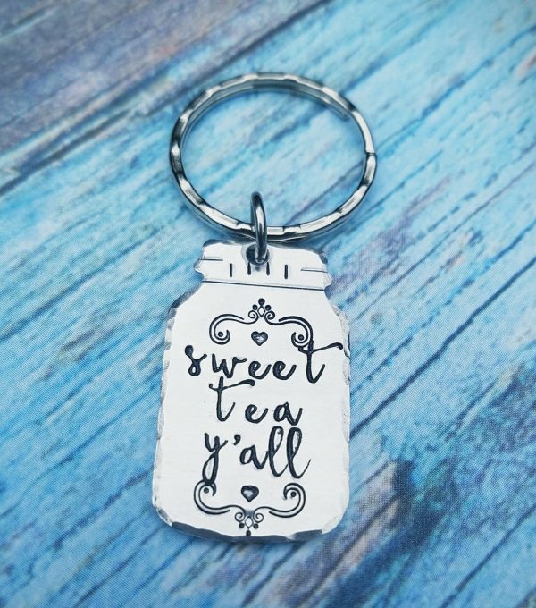 Sweet tea y all Mason Jar Key Chain - Southern Gift - Sweet Tea Lover Gift Fashion