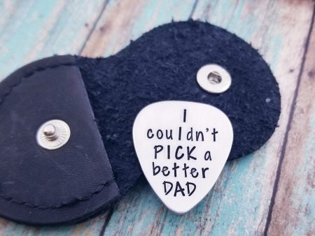 SALE Only 1 Available! I couldn t pick a better Dad guitar pick in leather case Discount