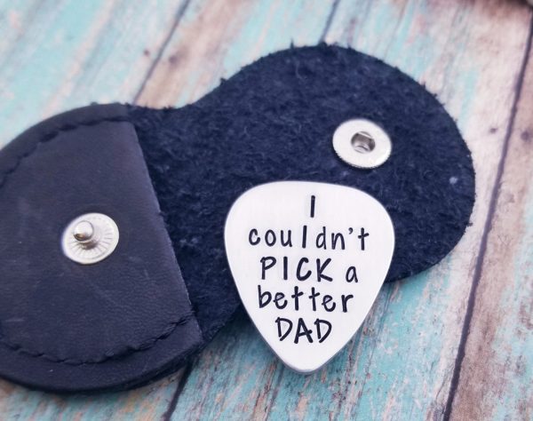 SALE Only 1 Available! I couldn t pick a better Dad guitar pick in leather case Discount