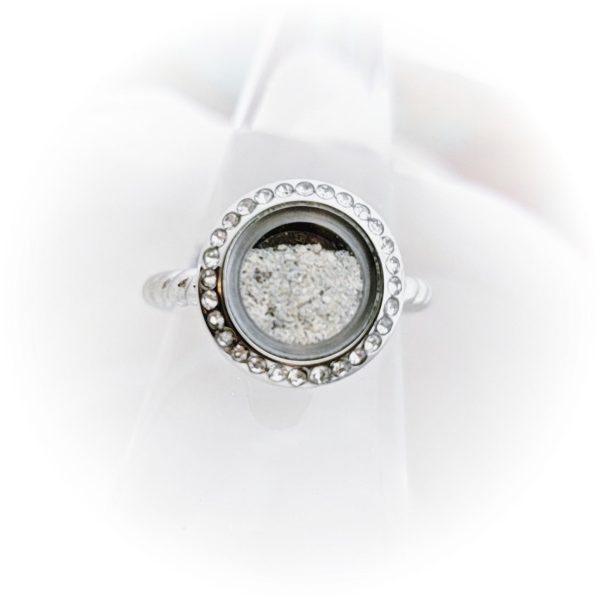 Round Cremation Ring - Locket Ring Cheap