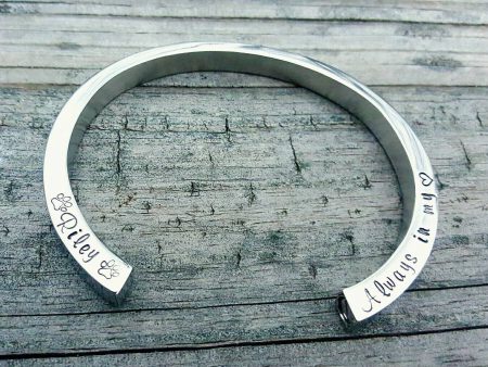 SALE! Pet loss Cremation Bangle - Urn Bracelet - Personalized - Custom Urn Jewelry - Memorial Jewelry - Pet Memorial Cremation Bracelet Hot on Sale