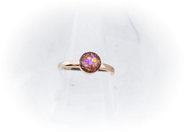 14k Rose Gold or Gold Plated Cremation Ring 6mm stone Online now