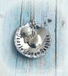 Teacher Necklace * Teach Love Inspire * Apple - Freshwater Pearl Bead * Texturized * Disc * Teacher Gift * Personalized * End of the year Fashion