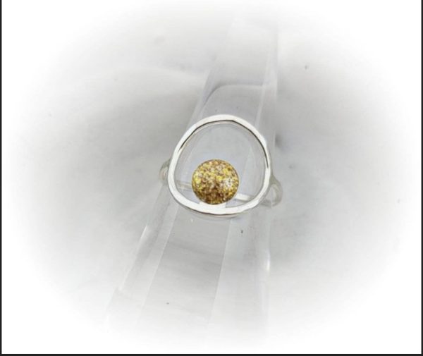 Sterling Silver Full Moon Karma Design Cremation Ring on Sale