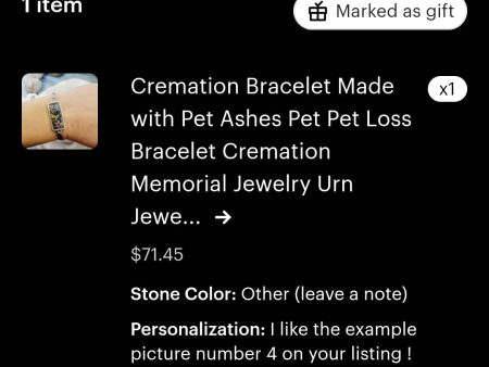 CUSTOM LISTING Bar Cremation Bracelet made with ashes Supply