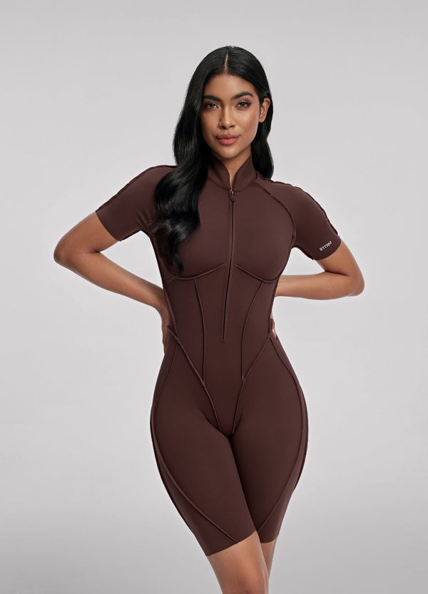 Closed-Back Shorts Catsuit For Cheap